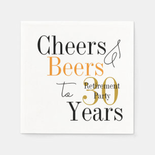 30 Jaar Pensioen Feest Cheers Bieren Minimalistisc Servet