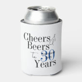 30 jaar pensioen juicht bieren blauwe partij gunst blikjeskoeler (Blikje Voorkant)