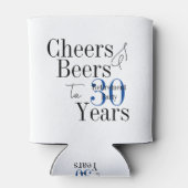 30 jaar pensioen juicht bieren blauwe partij gunst blikjeskoeler (Achterkant)