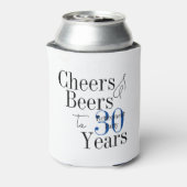 30 jaar pensioen juicht bieren blauwe partij gunst blikjeskoeler (Blikje Achterkant)