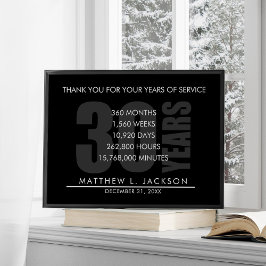 30 Jaar Pensioen- of Erkentelijkheids Cadeau voor Poster
