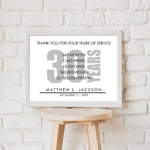 30 jaar pensioen of waardering van de werknemer ca poster