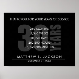 30 jaar pensioen of waardering van de werknemer ca poster