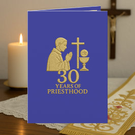 30 Jaar Priesterwijding Goud Elegant Katholiek Kaart