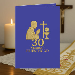 30 Jaar Priesterwijding Goud Elegant Katholiek Kaart
