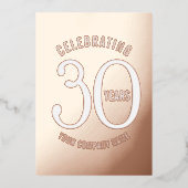 30 jaar roos gouden witte gouden dag folie uitnodiging (Voorkant)