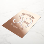 30 jaar roos gouden witte gouden dag folie uitnodiging (Gedraaid)