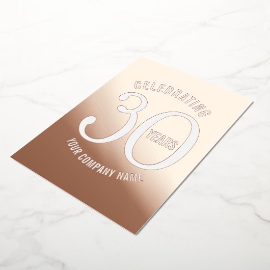 30 jaar roos gouden witte gouden dag folie uitnodiging (Gedraaid)