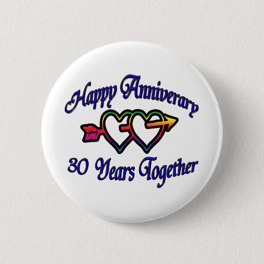 30 jaar samen ronde button 5,7 cm (Voorkant)