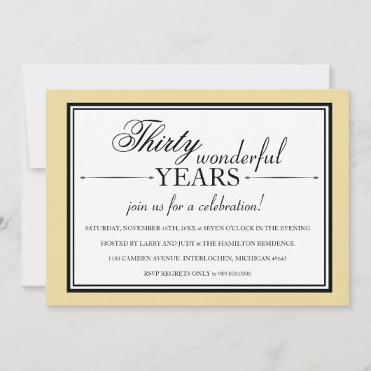 30 jaar Uitnodiging Jubileum partij (Voorkant)