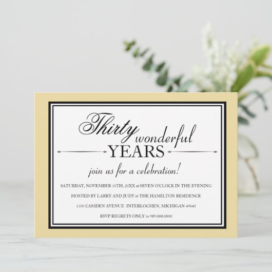 30 jaar Uitnodiging Jubileum partij (Staand voorkant)