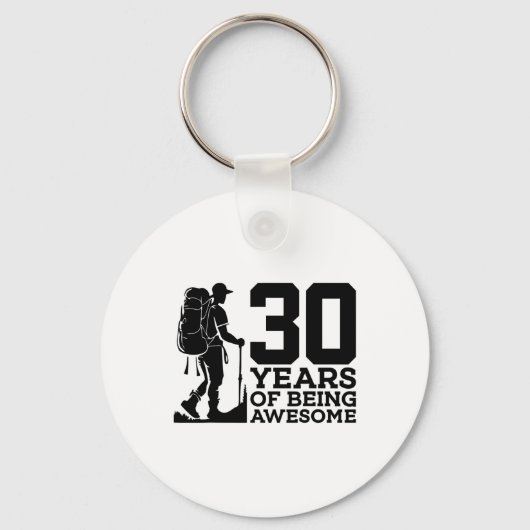 30 Jaar Wezenlijk Wandelend 30e Verjaardag Sleutelhanger (Voorkant)