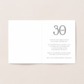 30 jaar zakelijke verjaardagsfeestuitnodigingen folie kaarten (Binnen)