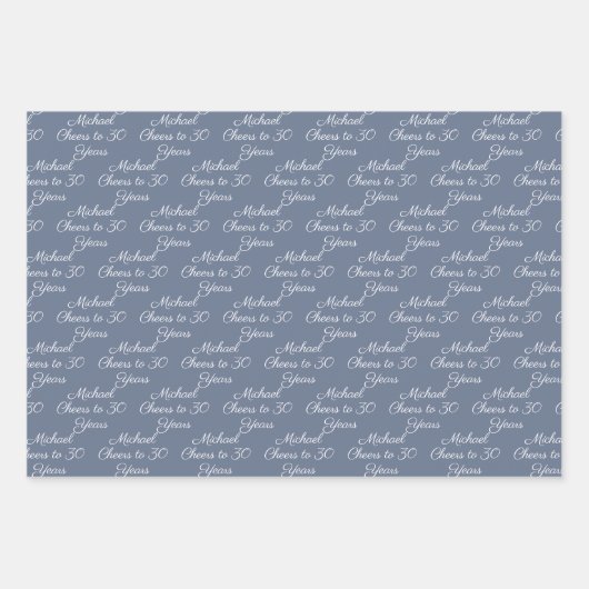 30 jaar zwart-wit 30ste verjaardag inpakpapier vel (Voorkant 3)