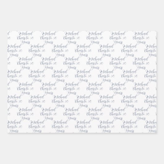 30 jaar zwart-wit 30ste verjaardag inpakpapier vel (Voorkant 2)