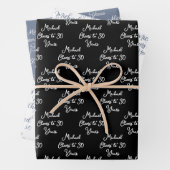 30 jaar zwart-wit 30ste verjaardag inpakpapier vel (In situ)