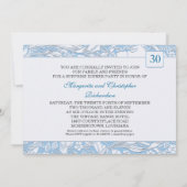 30-jarig huwelijksjubileum lichtblauwe uitnodiging (Achterkant)