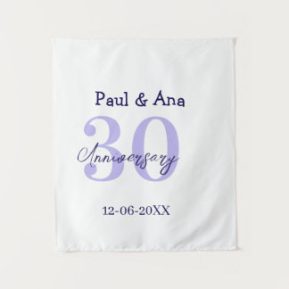 30-jarig jubileum paarse dikke letter naam eenvoud wandkleed
