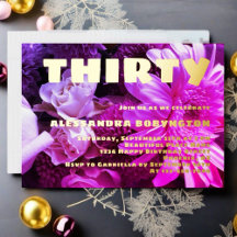 30 jarig jubileum roze paarse bloemen