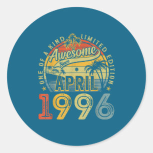 30-jarige geweldige April Ronde Sticker