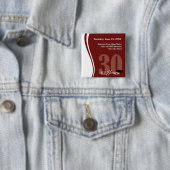 30-jarige reünie vierkante button 5,1 cm (In situ)