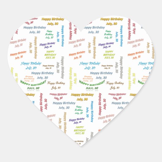 30 juli, 30 september Sticker (Voorkant)