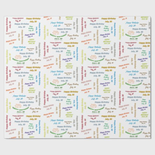 30 juli, cadeaupapier voor cadeautjes (Vlak)