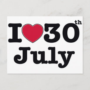 30 juli mijn verjaardag briefkaart