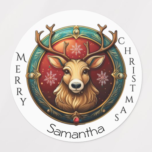 30 Kerstcadeau Aangepaste Naam Label (Design 1)