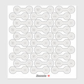 30 Label met ronde klokprijs Silver Custom-Cut (Vel)