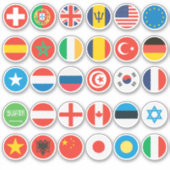 30 Landvlag Design of USA, Germany & more Sticker (Voorkant)