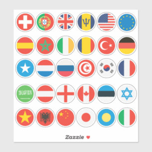 30 Landvlag Design of USA, Germany & more Sticker