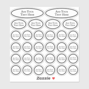 30 Lege tekst toevoegen Zwart-wit cirkel Sjabloon Sticker