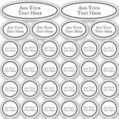 30 Lege tekst toevoegen Zwart-wit cirkel Sjabloon Sticker (Voorkant)