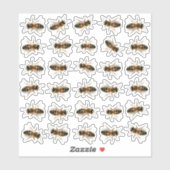 30 Levensgrote Stickers van honingbijen (Vel)