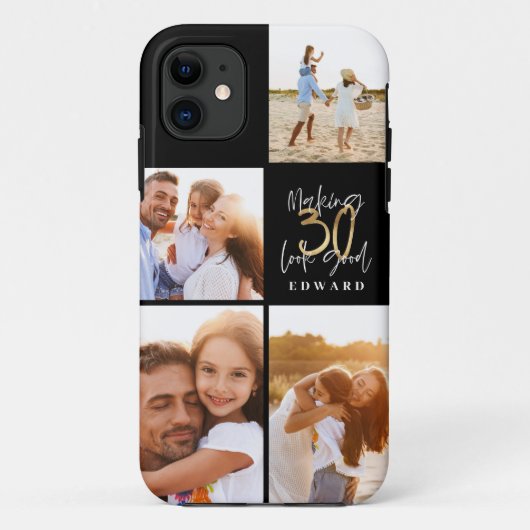 30 lijken goed op gouden zwarte fotoverjaardag Case-Mate iPhone case (Achterkant)