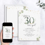 30-look Good Green Gold Botanical Birthday Kaart<br><div class="desc">Dertig zijn is een ongelooflijke prestatie en het verdient om in stijl te worden gevierd! De Making 30 Ziet er goed uit voor Botanische Aanwezigheid van de Dagen is de perfecte manier om dat te doen. Deze strakke, moderne uitnodiging is voorzien van een prachtig groen botanisch ontwerp met faux gouden...</div>