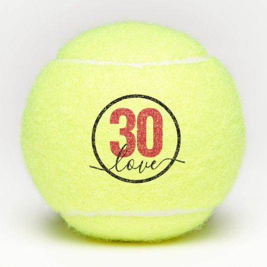 30 Love Birthday Custom Monogrammed Tennis Balls Tennisballen (Voorkant)