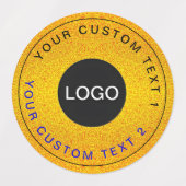 30 Luxe Zakelijke Logo, Gouden Waterdichte Sticker (Design 1)