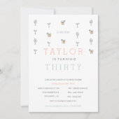 30 Martini Milestone verjaardagsuitnodiging Kaart (Voorkant)