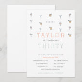 30 Martini Milestone verjaardagsuitnodiging Kaart (Voorkant / Achterkant)