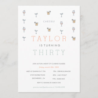 30 Martini Milestone verjaardagsuitnodiging Kaart