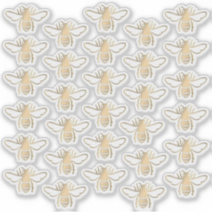 30 Metallic Gold Honeybees in reliëfstijl Sticker
