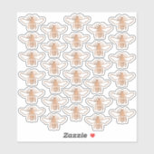 30 Metallic koper-honingbijen in reliëfstijl Sticker (Vel)