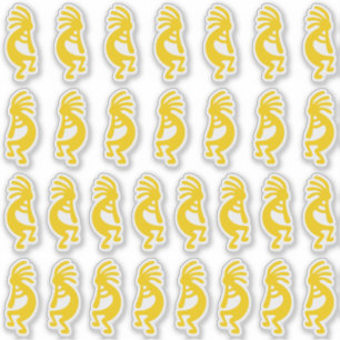 30 Modern Gold Kokopelli Shapes Sticker