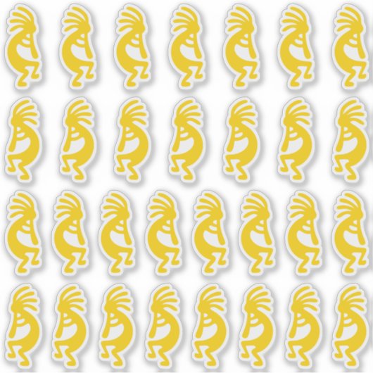 30 Modern Gold Kokopelli Shapes Sticker (Voorkant)
