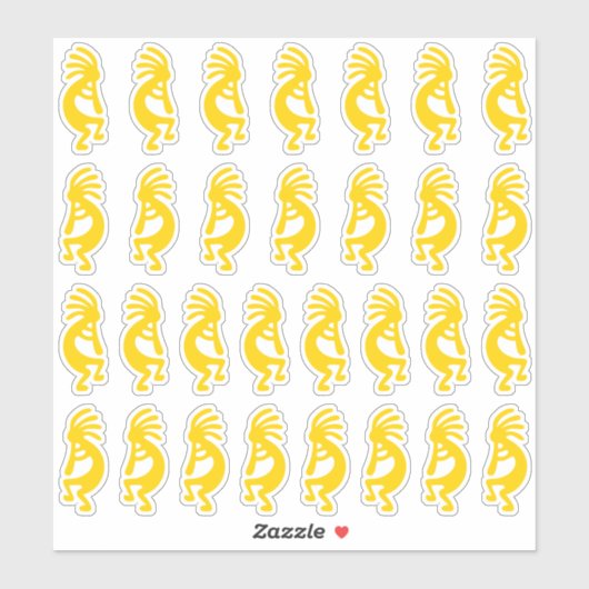 30 Modern Gold Kokopelli Shapes Sticker (Vel)
