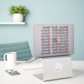 30 Namen Aangepaste Gastlijst Calligrafie Perzik H Sticker (Laptop op bureau)