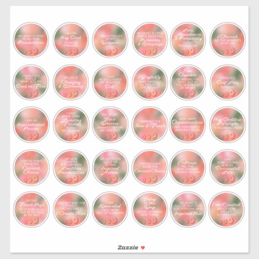 30 Nieuwe Moon Positive Affirmations Stickers (Vel)