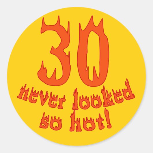 30 Nooit zo warm gezien! Ronde Sticker (Voorkant)